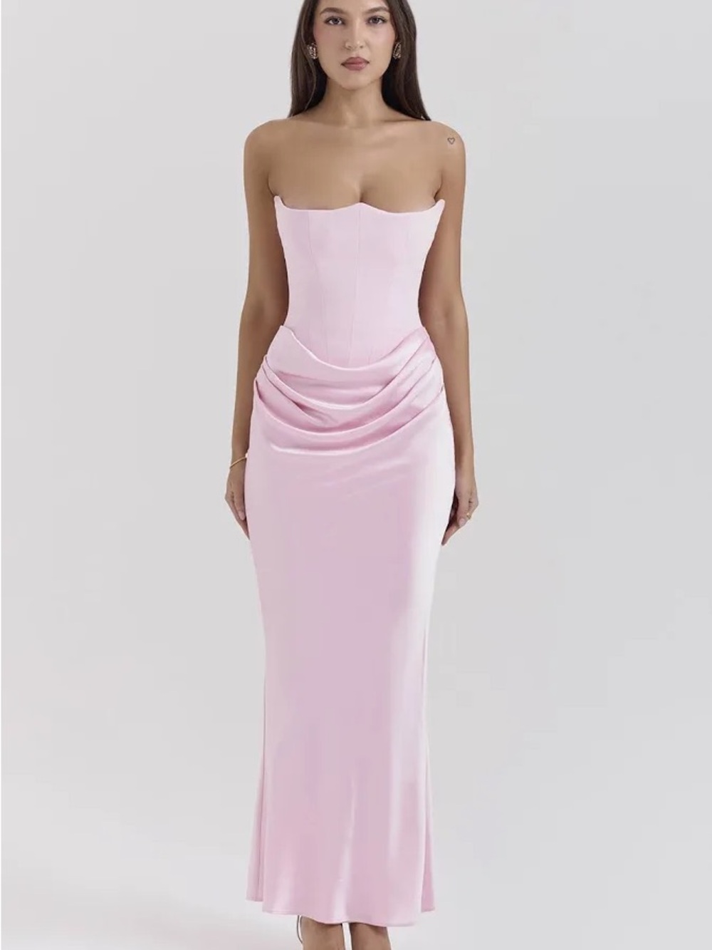 House of CB Persephone Rose Shadow Strapless Corset Dress